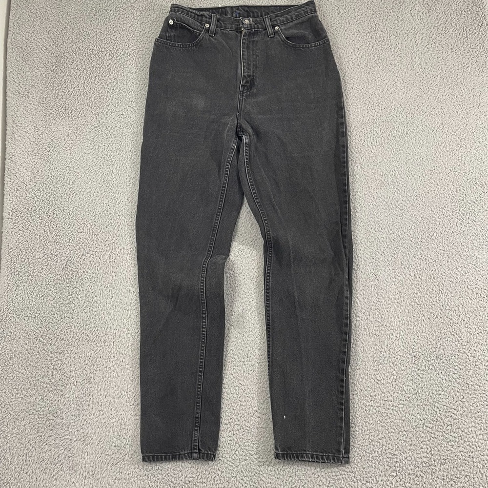 Vintage Faded Glory Mom Jeans Women 12 Black High Waisted Cotton Denim